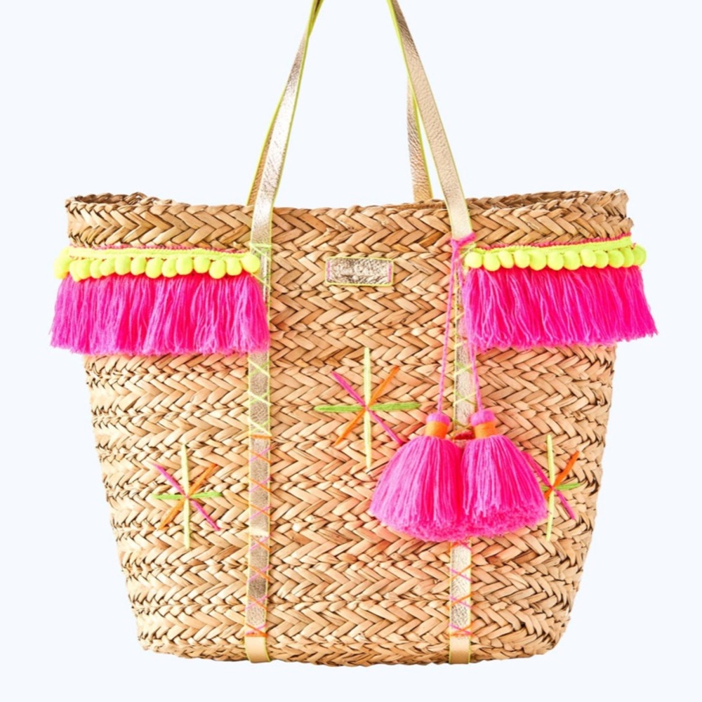 Lilly Pulitzer Baja Straw Tote